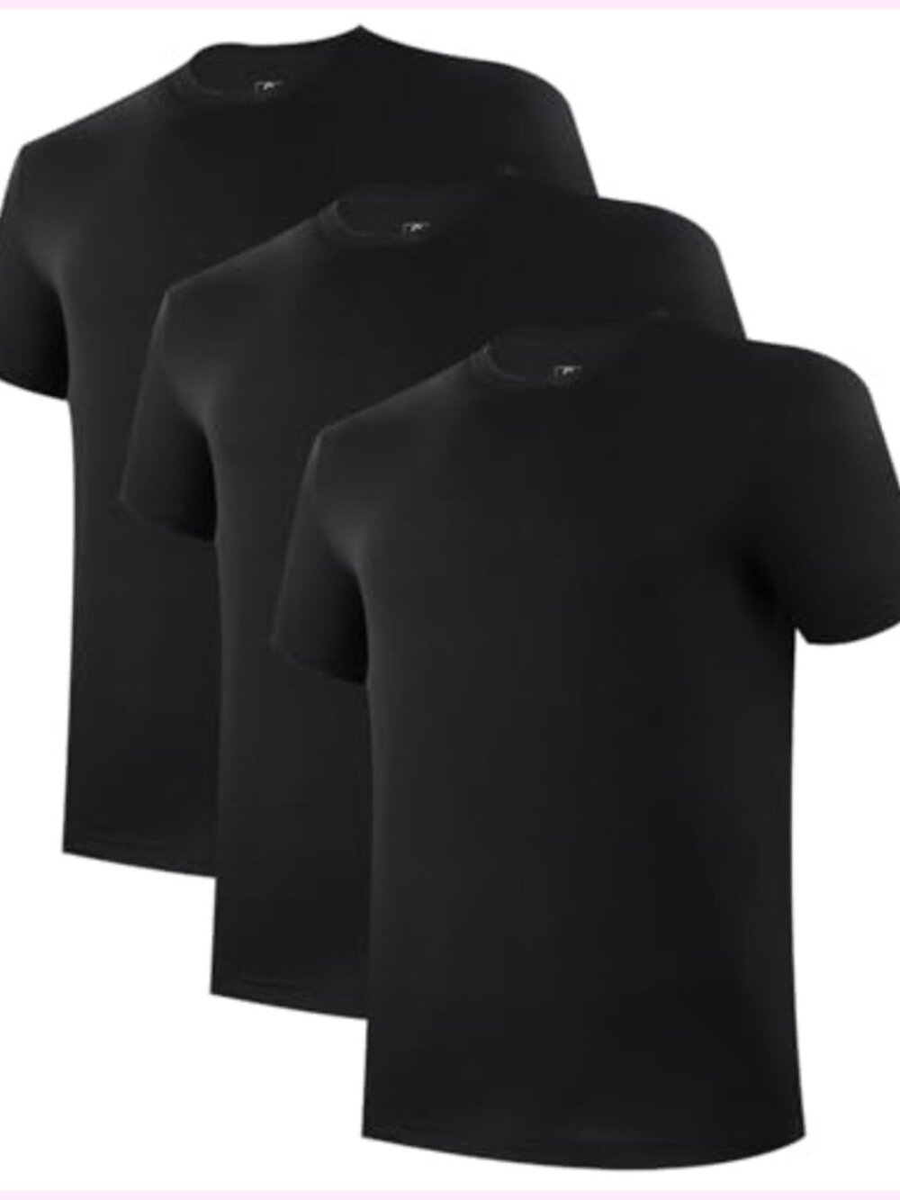 3 Pack Mens Bamboo Undershirts Crew Neck Short Sleeve Moisture Wicking Tagless
